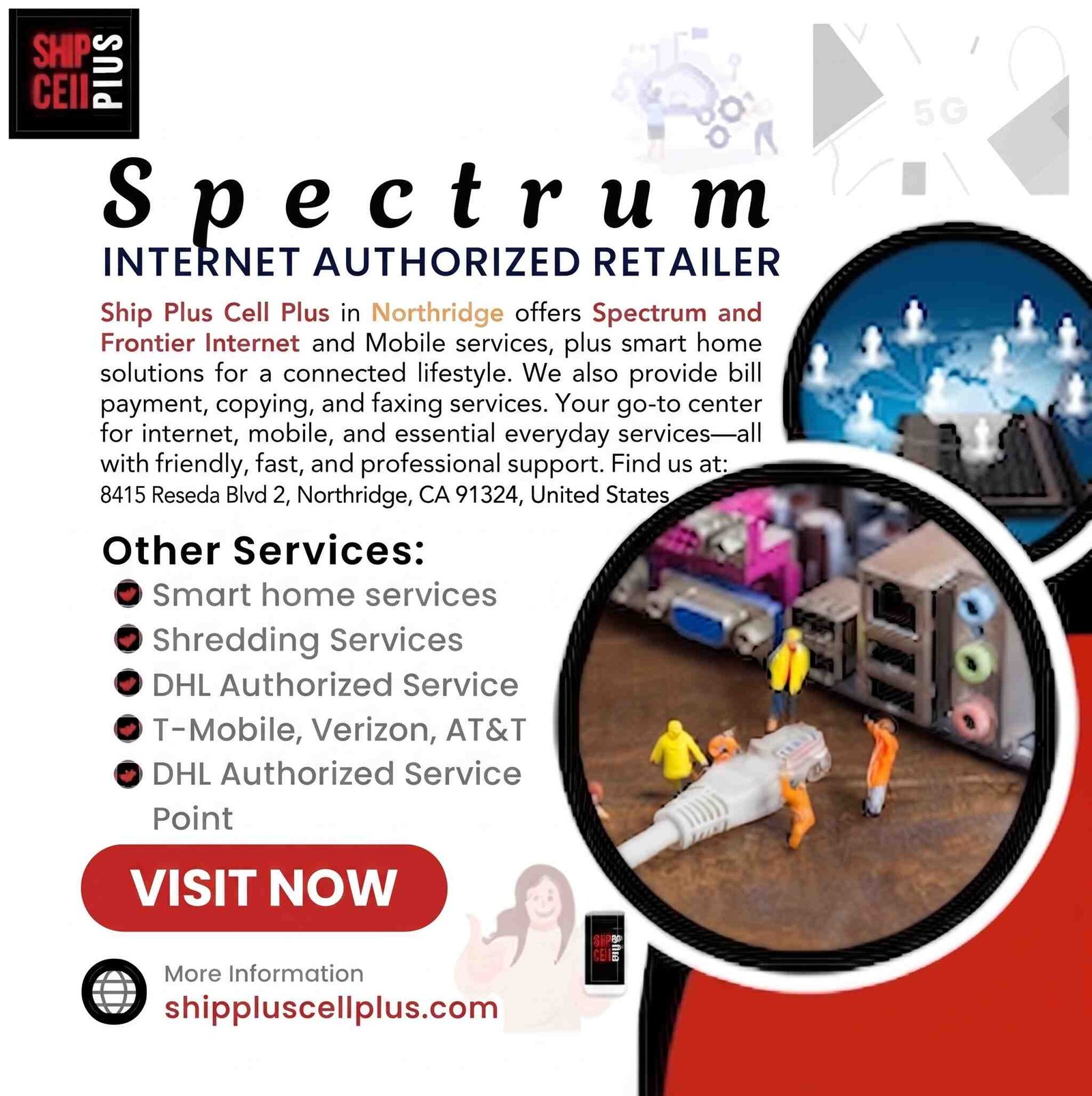 Spectrum Internet Authorized Retailer - Ship Plus Cell Plus