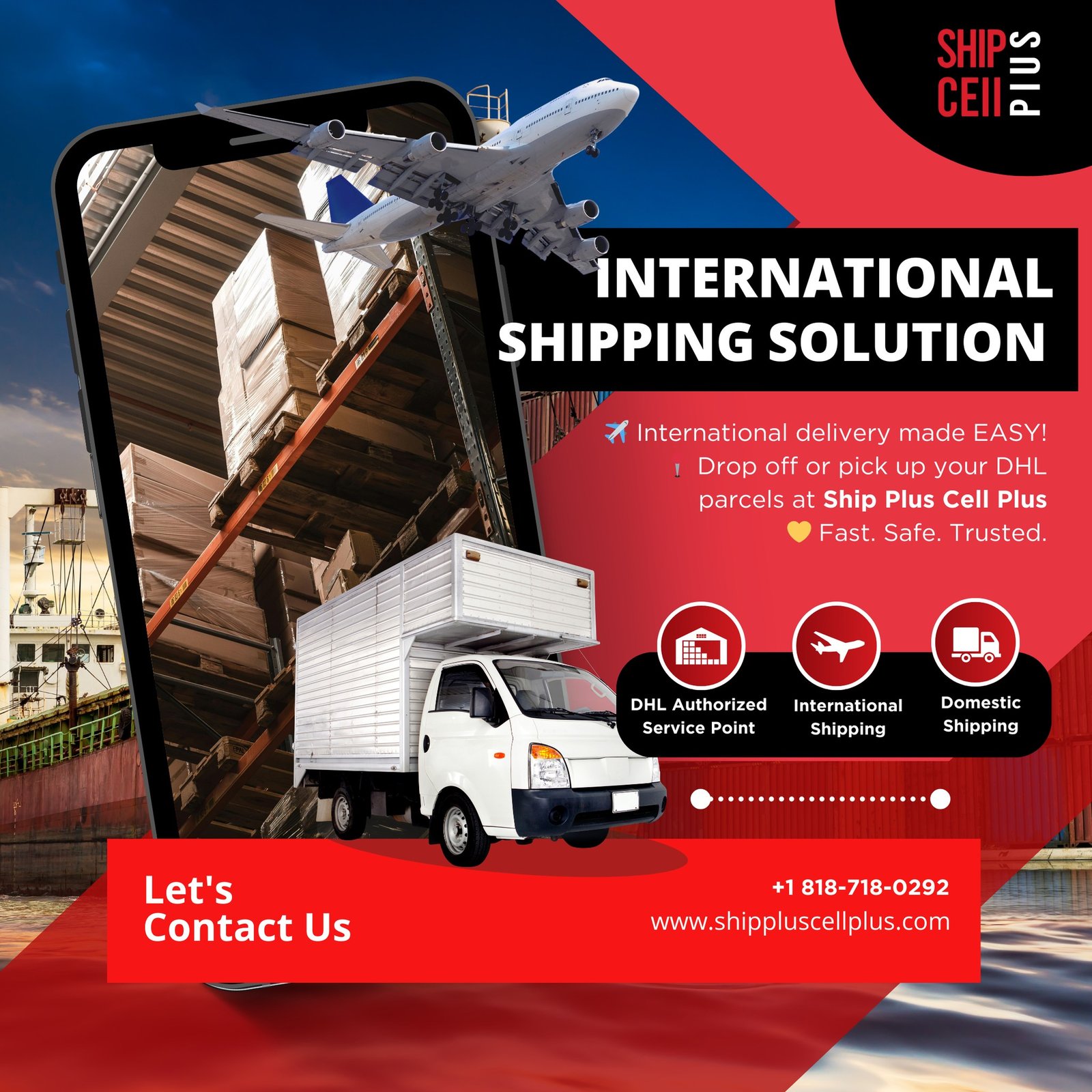 International Shipping Service 15% off — Ship Plus Cell Plus